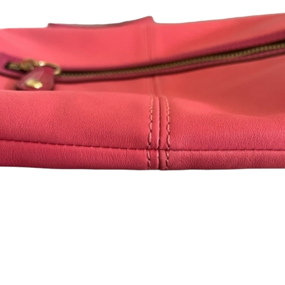 Coach Bonnie Foldover Leather Crossbody Purse Light & Dark Pink 13388 - Picture 7 of 9